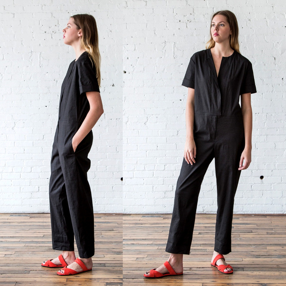 Etoile Isabel Marant 4 Nadela Stretch Linen Coveralls Jumpsuit $550 Black 36